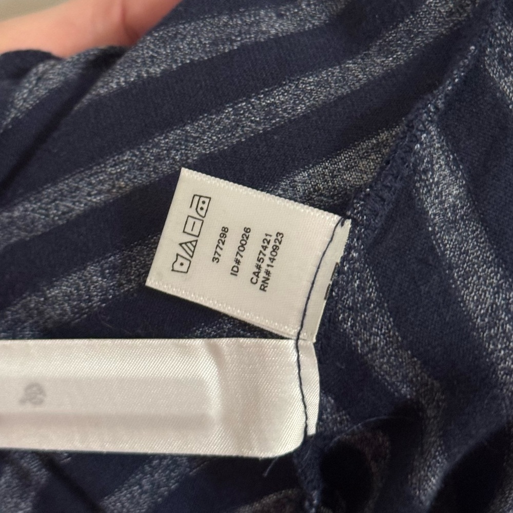 Loft Maxi Skirt Navy Stripe Drawstring Cotton Blend XXS NEW WITH TAG - Picture 7 of 8